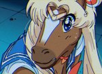 alternate_species ambiguous_gender anthro blonde_hair blue_eyes brown_body choker clothed clothing detailed_background ear_piercing eyelashes hair heart_choker jewelry necklace parody piercing screencap_redraw shocked solo thick_eyelashes 2snacks sailor_moon_(series) sailor_moon_redraw_challenge sailor_moon_(character) equid equine horse mammal animated meme short_playtime