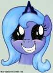 blue_body blue_eyes blue_hair crown eyelashes female grey_background hair headgear horn royalty simple_background smile solo star teeth flausch-katzerl friendship_is_magic hasbro my_little_pony mythology princess_luna_(mlp) equid equine mammal mythological_creature mythological_equine unicorn 2_frame_animation animated low_res short_playtime