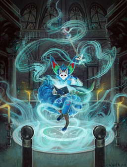 ancient anthro big_ears blue_body blue_eyes blue_fur blue_magic book castle elder fire fluffy fluffy_tail fur genitals levitation magic magic_user male mask penetration penis solo sorcery spell staff tail urethra urethral urethral_penetration cu_sith_(artist) kitsunal_(character) canid canine fox mammal marine pinniped seal digital_drawing_(artwork) digital_media_(artwork) hi_res