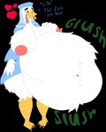 abdominal_bulge after_vore anthro anthro_pred areola avian_caruncle avian_feet avian_legs avian_pred belly belly_tuft big_belly big_breasts big_butt biped bird_legs bloated blue_clothing breast_expansion breast_grab breast_tuft breasts butt butt_expansion butt_tuft chest_tuft clothing dewlap_(anatomy) dialogue digestion digestion_noises expansion fat_rolls fatal_vore feather_tuft feathers female female_pred glush hand_on_breast hand_on_own_breast hat headgear headwear heart_symbol leg_tuft navel navel_tuft nipples obese obese_anthro obese_female onomatopoeia overweight overweight_anthro overweight_female png_file robe robe_only rumbling_stomach satisfaction satisfied satisfied_look sigh sighing simple_background sloshing_belly slush_(sound_effect) solo sound_effects text thick_thighs transparent_background tuft veil vore wardrobe_malfunction wattle winged_arms wings mandro22 disney robin_hood_(disney) lady_kluck avian bird chicken galliform gallus_(genus) phasianid absurd_res alpha_channel hi_res story story_in_description