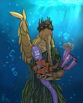 absurd_res anthozoan anthro antiquatember banner bubble cnidarian coral crown echinoderm echinozoan female headgear hi_res kelp light light_beam marine opabinia parody prehistoric_species prompt sea sea_urchin solo tiara underwater water wiwaxia yenocwolf