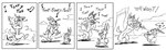 3_toes 4_fingers anthro barefoot biped black_and_white black_eyes black_nose blowgun buckteeth butt cactus canid canine canis clapping clutching comic cotton_tail coyote coyoteville crescent_(shape) dart dazed desert digital_media_(artwork) duo english_text evil_grin exclamation_point eyebrows eyes_closed feet fingers flute half-closed_eyes happy holding_blowgun holding_flute holding_object humor lagomorph leporid lines_drawn long_ears male mammal monochrome moon_symbol music musical_instrument narrowed_eyes note nude one_eye_closed open_mouth paws plant plantigrade playing_flute playing_music prancing rabbit raised_eyebrow rear_view sean_o'desse shooting smile sneaky soles sound_effects standing standing_on_toes star_symbol stevethedragon tapping_foot teeth text tiptoeing tiptoes toes tranquil tranquilized tranquilizer whiskers wind_instrument woodwind_instrument