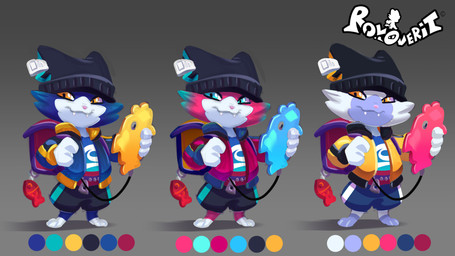 3_toes 4_fingers anthro backpack barefoot beanie black_beanie black_bottomwear black_clothing black_hat black_headwear black_shorts blue_body blue_bottomwear blue_clothing blue_eyes blue_fur blue_jacket blue_markings blue_shirt blue_shorts blue_stripes blue_topwear bottomwear cable cheek_tuft closed_smile clothed clothed_anthro clothed_male clothing color_swatch courier facial_tuft fangs fanny_pack feet fingers fully_clothed fully_clothed_anthro fully_clothed_male fur fur_markings gradient_background grey_background hat headgear headwear holding_tablet jacket keychain light looking_at_viewer male male_anthro markings mouth_closed multicolored_body multicolored_bottomwear multicolored_clothing multicolored_fur multicolored_shorts open_clothing open_jacket open_topwear orange_eyes pink_body pink_fur pink_nose red_backpack red_clothing red_jacket red_topwear shirt shorts simple_background smile smiling_at_viewer solo stripes teeth three-quarter_view title toes topwear tuft two_tone_bottomwear two_tone_clothing two_tone_shorts white_body white_fur yellow_backpack yellow_clothing yellow_jacket_(clothing) yellow_topwear zipper giacomo_boni roloverit rol_(roloverit) domestic_cat felid feline felis mammal 16:9 2022 4k absurd_res adobe_photoshop_(artwork) colored concept_art digital_drawing_(artwork) digital_media_(artwork) english_description hi_res lighting official_art shaded widescreen
