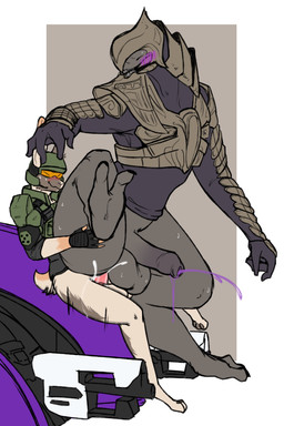 2_toes anal anal_orgasm anal_penetration anthro armor balls barefoot blush bodily_fluids bottomless clothed clothing colored_cum cum cum_in_ass cum_inside cum_while_penetrated cumshot darkened_genitalia darkened_penis duo ejaculation erection eyes_closed feet foreskin genital_fluids genitals ghost_vehicle_(halo) grey_balls grey_penis hands-free humanoid_genitalia humanoid_penis larger_male larger_sub long_foreskin male male/male male_penetrated male_penetrating male_penetrating_male orgasm penetration penis purple_cum sex size_difference smaller_anthro smaller_male split_jaw submissive toes unretracted_foreskin unusual_bodily_fluids unusual_cum unusual_genital_fluids vehicle securipun halo_(series) microsoft xbox_game_studios arbiter_(halo) thel_'vadam alien lagomorph leporid mammal rabbit sangheili 2:3 absurd_res hi_res sketch