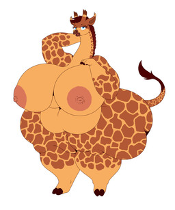 anthro areola belly big_areola big_breasts big_butt breasts butt female hand_behind_head hand_on_breast hooves huge_breasts huge_thighs hyper hyper_breasts larger_female long_neck looking_at_viewer montgomery_glands nipple_dip nipples nude obese obese_female overweight overweight_anthro overweight_female pink_areola pink_nipples semi-anthro size_difference solo tail thick_thighs unguligrade wide_hips mirroidal zandaria_(mirroidal) giraffe giraffid mammal 5:6 hi_res