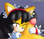 anthro black_hair blush disembodied_penis duo erection face_rub female first_person_view fur genitals hair hand_on_penis looking_at_viewer male male/female penis rubbing sex smile teasing yellow_body yellow_fur young senshion sega sonic_the_fighters sonic_the_hedgehog_(series) honey_the_cat domestic_cat felid feline felis mammal 2017 hi_res