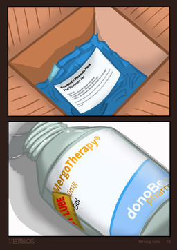 bottle box container lube_bottle packaging text zero_pictured emilios 2025 absurd_res comic english_text hi_res