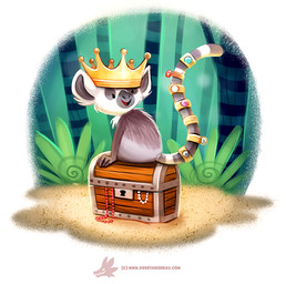 ambiguous_gender black_body black_eyes black_fur crown feral fur grey_body grey_fur headgear humor jewelry necklace open_mouth plant pun ring simple_background solo treasure_chest tree visual_pun white_background white_body white_fur piper_thibodeau lemur mammal primate ring-tailed_lemur strepsirrhine digital_media_(artwork) digital_painting_(artwork) painting_(artwork)