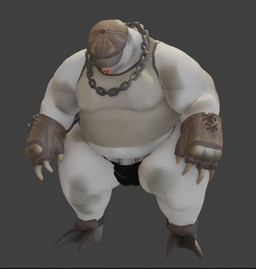 anthro belly biceps chain_necklace claws clothing fupa fur genitals gloves handwear hat hat_over_eyes headgear headwear jewelry male musclegut muscular necklace pecs penis penis_base solo thong underwear white_body white_fur augghles augghles_(modeler) deadlock_(game) valve mo_(deadlock) eulipotyphlan mammal mole_(animal) 3d_(artwork) digital_media_(artwork)
