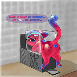 anus big_anus clothing detailed_background dialogue female feral food genitals headgear headgear_only headwear headwear_only inviting_to_sex looking_at_viewer looking_back mostly_nude offering_sex raised_tail seductive smug smug_face solo speech_bubble tail talking_to_viewer text vulva mrmystery_guy sipkit domestic_cat felid feline felis food_creature mammal 1:1 english_text