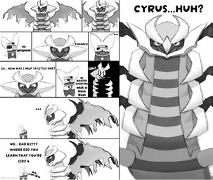 4_eyes ambiguous_gender andromorph angry anthro aura dialogue duo feral happy intersex male male/male manga_style multi_eye profanity shocked text pixmeer nintendo pokemon meer_(pixmeer) altered_forme_giratina domestic_cat felid feline felis generation_4_pokemon giratina legendary_pokemon mammal origin_forme_giratina pokemon_(species) absurd_res comic english_text hi_res