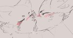 anthro blush blush_lines bodily_fluids cheek_tuft circle_eyebrows duo eyebrows eyes_closed facial_tuft female female/female french_kissing fur kissing licking_tongue saliva saliva_on_face simple_background tuft themercart dot_(themercart) tiff_(themercart) ailurid canid canine fox mammal red_panda 2024 digital_drawing_(artwork) digital_media_(artwork) sketch