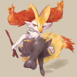 3_fingers 3_toes ambiguous_anthro ambiguous_gender anthro arm_tuft big_tail biped black_body black_fur cheek_tuft chest_tuft closed_smile digitigrade dipstick_tail facial_tuft feet fingers fluffy fluffy_tail fur hip_tuft holding_object holding_stick inner_ear_fluff kick looking_at_viewer markings mouth_closed multicolored_body multicolored_fur nude_ambiguous nude_anthro orange_body orange_eyes orange_fur orange_inner_ear_fluff orange_nose orange_tail_tip pointy_ears prick_ears shoulder_tuft simple_background smile solo stick tail tail_markings toes tuft two_tone_tail white_body white_fur yellow_body yellow_fur yellow_tail sanchimpo nintendo pokemon braixen canid generation_6_pokemon mammal pokemon_(species) 1:1 2022 absurd_res colored digital_media_(artwork) digital_painting_(artwork) full-length_portrait hi_res painting_(artwork) portrait shaded