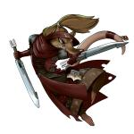 angry anthro barefoot biped blue_eyes brown_hair cloak clothed clothing dagger dual_wielding feet female hair holding_object holding_weapon hood jewelry melee_weapon sharp_teeth simple_background solo teeth weapon whiskers white_background flowersimh armello league_of_geeks zosha_(armello) mammal murid murine rat rodent 1:1