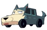 2022 ambiguous_feral ambiguous_gender beastars black_nose canid canine canis car digital_drawing_(artwork) digital_media_(artwork) drawfee drawfee_(copyright) eyebrows feral feralized fur fur_markings karina_farek legoshi_(beastars) living_car living_machine living_vehicle machine male_(lore) mammal markings prick_ears simple_background solo tail tire toony truck_(vehicle) vehicle what white_background window wolf