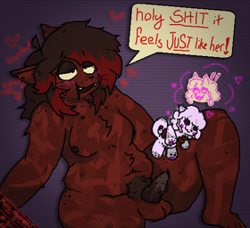 after_sex after_transformation ambiguous_gender animal_genitalia animal_penis anthro anthro_to_inanimate arm_support backward_arm_support balls blush bodily_fluids breasts butt button_(fastener) button_eyes chest_tuft cum cum_drip cum_in_plushie cum_inside cum_on_penis dripping duo emanata erection eyeliner eyeshadow fangs feline_genitalia feline_penis freckled_breasts freckled_butt freckled_shoulders freckles fur genital_fluids genitals gynomorph gynomorph/ambiguous gynomorph_focus gynomorph_penetrating hair heart_symbol hearts_around_head helpless highlights_(coloring) hybrid_genitalia hybrid_penis implied_transformation inanimate_transformation intersex intersex/ambiguous intersex_focus intersex_penetrating knot knotted_feline_penis knotted_penis lipstick long_hair looking_pleasured makeup nude oblivious overweight overweight_gynomorph overweight_intersex penetration penis pink_eyes pink_lipstick plushie plushification plushophilia pubes raised_leg reclining red_body red_eyes red_fur red_highlights saliva sitting solo_focus speech_bubble sweat sweatdrop symbol tapering_penis teeth text thought_bubble three-quarter_view toony transformation tuft vulva white_body white_fur mus-myemeow maysie_(mus-myemeow) nova_(mus-myemeow) akita animate_inanimate canid canine canis domestic_cat domestic_dog felid feline felis living_plushie mammal spitz tortoiseshell_cat 2025 aliasing binary_drawing cel_shading digital_drawing_(artwork) digital_media_(artwork) english_text hi_res paint.net_(artwork) shaded trans_(lore) trans_woman_(lore)