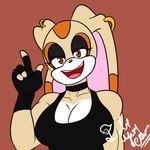 aged_up anthro biceps big_breasts black_clothing black_gloves black_handwear black_makeup breasts cleavage clothed clothing ear_piercing ear_ring female gloves handwear muscular muscular_anthro muscular_female piercing ring_piercing shirt solo tank_top topwear soulyagami64 sega sonic_the_hedgehog_(series) cream_the_rabbit lagomorph leporid mammal rabbit 1:1 2024 hi_res signature