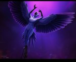 anthro arms_bent avian bird blue_sky_studios eyes_closed feathers hi_res jewel_(rio) macaw neotropical_parrot parrot rio_(series) singing solo spix's_macaw spread_wings tail tail_feathers true_parrot wings wolfzol