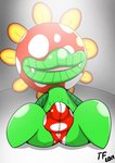 2019 balls bulge butt clothed clothing elemental_creature eyeless fangs flora_fauna genitals green_body green_butt green_lips hi_res leaf lips looking_at_viewer male mario_bros multicolored_body nintendo not_furry penis petey_piranha piranha_plant plant presenting presenting_bulge presenting_hindquarters red_body sharp_teeth sitting smile solo spread_legs spreading teeth tepigfan101 thick_lips underwear white_body