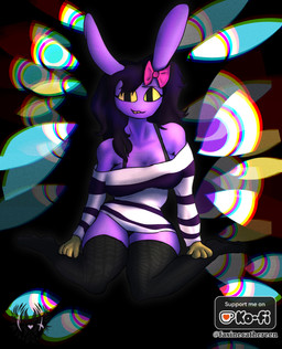 anthro clothing female legwear lgbt_pride solo tights faxinecathereen glitch_productions the_amazing_digital_circus jax_(tadc) lagomorph leporid mammal rabbit absurd_res hi_res trans_(lore) trans_woman_(lore)