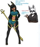 anthro big_breasts breasts crossgender duo female small_waist text thick_thighs wide_hips pace-maker dreamworks egyptian_mythology middle_eastern_mythology mythology puss_in_boots_(franchise) anubis death_(puss_in_boots) anubian_jackal canid canine canis deity jackal mammal wolf english_text