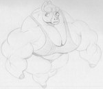 anthro anthrofied big_muscles bikini clothing female hooves huge_muscles mane muscular muscular_anthro muscular_female navel solo swimwear teeth two-piece_swimsuit sbshouseofpancakes centaurworld netflix horse_(centaurworld) equid equine horse mammal monochrome traditional_media_(artwork)