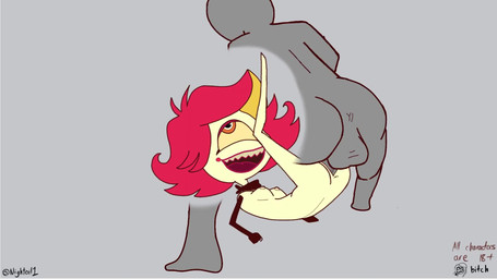 1_eye abdominal_bulge anus balls breasts bulge duo female female_penetrated genitals hair human_on_humanoid interspecies male male/female male_penetrating male_penetrating_female multicolored_hair not_furry nude open_mouth penetration penile penile_penetration penis penis_in_vagina sex sharp_teeth small_breasts smile teeth vaginal vaginal_penetration yellow_body yellow_skin nightoil hazbin_hotel hellaverse niffty_(hazbin_hotel) cyclops demon human humanoid mammal 16:9 2d_animation animated hi_res no_sound short_playtime video widescreen