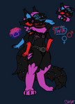 2_heads 2_mouths 4_arms 4_ears 6_eyes anthro bisexual_pride_colors lgbt_pride long_tail machine male multi_arm multi_ear multi_eye multi_head multi_limb multi_mouth pose pride_colors protogen_visor solo tail blury protogen model_sheet sibling_(lore) twins_(lore)