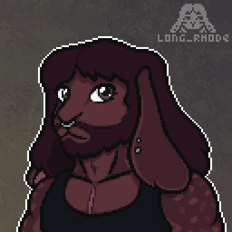 animated_gif anthro beard brown_body brown_fur clothing eyelashes facial_hair facial_piercing fur hair jewelry long_hair male multiple_piercings muscular muscular_anthro muscular_male nose_piercing nose_ring piercing ring_piercing scar septum_piercing septum_ring shirt solo surgical_scar tank_top topwear long_rhode rhode_(long_rhode) lagomorph leporid mammal rabbit 1:1 animated digital_media_(artwork) pixel_(artwork) short_playtime