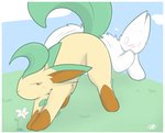 ass_up blush duo female feral flower looking_back male plant raised_tail simple_eyes spread_legs spreading tail delta-eon mythology nintendo pokemon fasenso dragon eeveelution generation_4_pokemon leafeon mythological_creature mythological_scalie pokemon_(species) reptile scalie hi_res