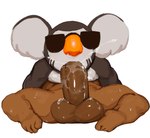 69_position balls big_penis bodily_fluids brown_body cum cum_in_mouth cum_inside duo eyewear fur genital_fluids genitals male male/male multicolored_body multicolored_fur oral oral_penetration orange_nose penetration penis saliva sex sunglasses sweat pec_ra animal_crossing nintendo bud_(animal_crossing) eugene_(animal_crossing) felid koala lion mammal marsupial pantherine vombatiform