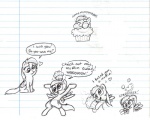 cutie_mark derp_eyes dialogue disembodied_eyes disembodied_mouth duo eating feathered_wings feathers female feral food heart_symbol lined_paper muffin playful scared sharp_teeth solo_focus teeth text wings mickeymonster friendship_is_magic hasbro my_little_pony mythology derpy_hooves_(mlp) equid equine mammal mythological_creature mythological_equine pegasus 2012 english_text graphite_(artwork) multiple_images traditional_media_(artwork)