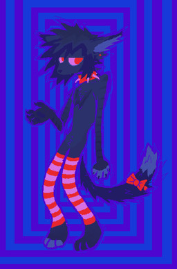 abstract_background accessory alternative_fashion ambiguous_gender anthro bow_ribbon clothing collar dark_body dark_fur emo fur furgonomics legwear pattern_clothing pattern_legwear pattern_thigh_highs red_bow red_collar red_eyes ribbons solo spiked_collar spikes striped_clothing striped_legwear striped_thigh_highs stripes tail tail_accessory tail_bow tail_ribbon thigh_highs demensa domestic_cat felid feline felis mammal 2024 full-length_portrait hi_res portrait