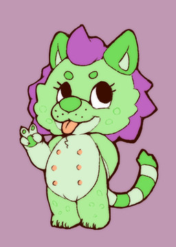6_nipples age_regression ambiguous_gender anthro bleh blep eyebrows eyelashes featureless_crotch feline_tail female fluffy fluffy_chest front_view fur gesture green_body green_ears green_fur green_pawpads hair hand_gesture lime_fur loli long_tail markings messy_hair multi_nipple nails nipples nude null pawpads pink_nipples pink_tongue purple_background purple_hair simple_background solo spots standing striped_markings striped_tail stripes tail tail_markings toddler tongue tongue_out v_sign whisker_markings whisker_spots young young_anthro momiji-kun felid feline leopard mammal pantherine snow_leopard digital_drawing_(artwork) digital_media_(artwork) flat_colors full-length_portrait hi_res portrait trans_(lore)