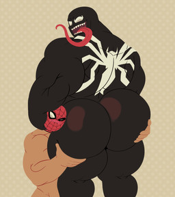 5_fingers back_muscles big_butt black_body blush butt butt_grab duo fingers hand_on_butt long_tongue male male/male mask muscular muscular_arms muscular_humanoid muscular_male not_furry open_mouth rear_view red_mask sharp_teeth teeth thick_thighs tongue tongue_out touching_butt wearing_mask elninisss marvel spider-man_(series) spider-man_(character) venom_(marvel) alien alien_humanoid human humanoid mammal symbiote 2026 2d_animation animated english_description hi_res loop no_sound