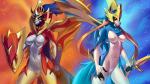 anthro anthrofied breasts duo featureless_breasts featureless_crotch female holding_melee_weapon holding_object holding_sword holding_weapon melee_weapon pokemorph shield sword weapon alanscampos nintendo pokemon canid canine crowned_shield_zamazenta crowned_sword_zacian generation_8_pokemon legendary_pokemon mammal pokemon_(species) zacian zamazenta 2019 absurd_res digital_media_(artwork) hi_res