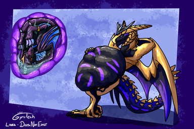 abdominal_bulge anthro anthro_pred bodily_fluids duo feral feral_prey internal male male_pred male_prey organs same_size_vore stomach stomach_acid text vore doesnotexist gyrotech european_mythology mythology dragon mythological_creature mythological_scalie scalie western_dragon wyvern 3:2 english_text hi_res