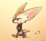 anthro barefoot clothed clothing countershade_feet countershading duo feet fur long_ears male plantigrade simple_background toes mortic_ox disney zootopia finnick_(zootopia) canid canine fennec_fox fox lagomorph mammal true_fox 2017