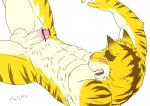abs anthro balls biceps blush censored erection feline fur lying male mammal morenatsu nude open_mouth penis rotton solo spreading stripes tiger torahiko_ooshima
Rating: Explicit
Score: 2
User: Finalline
Date: February 26, 2014