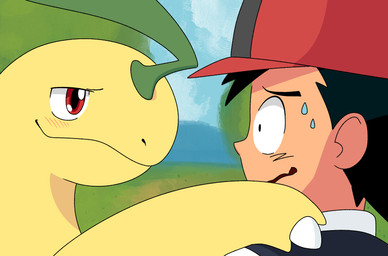 ambiguous_form ambiguous_gender blush blush_lines bodily_fluids duo hand_on_shoulder implications meme_pose nervous nervous_look nervous_smile nervous_sweat smile smiling_at_another sweat young young_ambiguous bloop284 akakichi_no_eleven_redraw nintendo pokemon ash's_bayleef ash_ketchum bayleef generation_2_pokemon human mammal pokemon_(species) hi_res meme female_(lore) male_(lore)