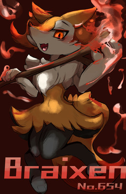 3_toes 4_fingers ambiguous_anthro ambiguous_gender anthro arm_tuft biped black_body black_fur blush cheek_tuft chest_tuft digitigrade dipstick_tail elemental_manipulation facial_tuft fangs feet fingers fire fire_manipulation flesh_fang front_view fur hip_tuft holding_object holding_stick inner_ear_fluff looking_at_viewer looking_down looking_down_at_viewer low-angle_view markings multicolored_body multicolored_fur nude_ambiguous nude_anthro on_one_leg open_mouth open_smile orange_body orange_fur orange_nose orange_tail_tip pokedex_number red_background red_eyes shoulder_tuft simple_background smile snout solo standing stick tail tail_markings teeth text toes tongue tuft two_tone_tail white_body white_fur yellow_body yellow_fur yellow_tail izon448 nintendo pokemon braixen canid generation_6_pokemon mammal pokemon_(species) 2025 character_name colored digital_media_(artwork) digital_painting_(artwork) english_text full-length_portrait hi_res painting_(artwork) portrait shaded