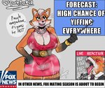 angry anthro bedroom_eyes big_breasts blush bodily_fluids breasts cleavage clothed clothing curvy_figure dialogue dress drooling duo erect_nipples fangs female forecast fur gem genital_fluids gold_(metal) gold_jewelry hair hand_on_hip hourglass_figure huge_breasts in_heat jewelry lactating lactating_through_clothing leaking leaking_through_clothing looking_at_viewer male masturbation narrowed_eyes necklace necktie nipples orange_body orange_fur pearl_(gem) pearl_necklace pussy_juice_leaking pussy_juice_through_clothing red_clothing red_dress saliva saliva_string seductive shitpost suit talking_to_viewer teeth text tight_clothing tongue tongue_out vaginal_fluids wet wet_clothing white_body white_fur white_hair hoka fox_news canid canine fox mammal english_text meme