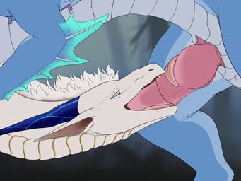 ambiguous_feral ambiguous_gender bodily_fluids cum cum_in_mouth cum_inside duo feral feral_on_feral feral_penetrated feral_penetrating genital_fluids genitals knot male male/ambiguous male_feral oral penetration penis untitleddrak mythology blue_(untitleddrak) maita_aikon_(zikeny) dragon mythological_creature mythological_scalie scalie 2d_animation 4:3 animated no_sound short_playtime video male_(lore)