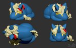 buns chibi equis_universe feral hair hair_bun horn multiple_angles smile solo tail sunny_way alirfesta_felastis ki'rinaes 3d_(artwork) digital_media_(artwork) zbrush_(artwork)