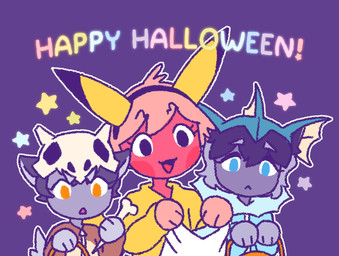 ambiguous_gender anthro bone clothing costume group holidays male star trio 90percentdenny 90_percent_studios halloween nintendo pokemon purrfect_apawcalypse bolt_fritz olive_higgins stormy_fritz canid canine canis cubone domestic_dog eeveelution generation_1_pokemon mammal pikachu pokemon_(species) vaporeon