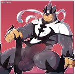 anthro balls big_penis clothing foreskin genitals grey_body humanoid_genitalia humanoid_penis looking_at_viewer male muscular muscular_anthro muscular_male partially_retracted_foreskin penis solo undressing vein veiny_penis caro1 mors_k nintendo pokemon generation_8_pokemon legendary_pokemon pokemon_(species) single_strike_style_urshifu urshifu absurd_res digital_media_(artwork) hi_res