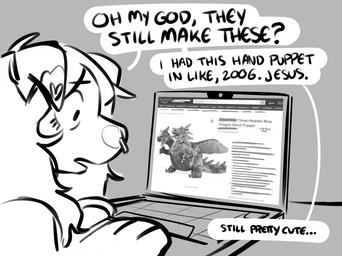 3_heads anthro computer dialogue ear_markings electronics facial_piercing female hair hand_puppet laptop messy_hair multi_head nose_piercing nose_ring piercing plushie ring_piercing solo speech_bubble text website website_logo coraldog mythology coral_(coraldog) canid canine canis domestic_dog dragon mammal mythological_creature mythological_scalie scalie black_and_white english_text hi_res monochrome
