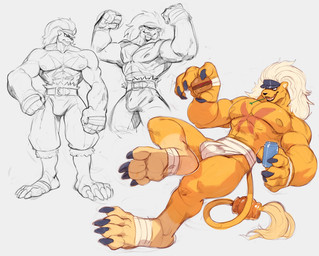 4_toes abs anthro biceps big_muscles bulge claws clothed clothing crotch_wrap feet finger_claws flexing foot_wraps huge_muscles male muscular muscular_arms muscular_male nipples pecs solo toe_claws toes topless topless_anthro topless_male visor wraps redic-nomad bandai_namco digimon bancholeomon digimon_(species) 2025 hi_res