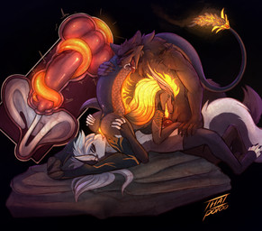 69_position animal_genitalia animal_penis anthro anus bisexual bodily_fluids breasts butt canine_genitalia canine_penis cervical_contact cum cum_in_uterus cum_inside cumshot cunnilingus deep_cunnilingus ejaculation erection eyes_closed feet female female/female female_penetrated fingers fur genital_fluids genitals glowing glowing_hair group group_sex hair hand_on_butt horn inaccurate_knotting internal internal_vaginal knot knotting licking long_tongue looking_pleasured lying male male/female male_penetrating male_penetrating_female non-mammal_breasts non-mammal_hair non-mammal_vulva nude on_back open_mouth oral orgasm orgasm_face penetration penile penile_penetration penis penis_in_vagina penis_lick sex smile spread_legs spreading tail threesome toes tongue tongue_out tongue_penetration tongue_wrapped_around_penis trio uterus vaginal vaginal_knotting vaginal_penetration vulva thatpotoo hellaverse helluva_boss mythology loona_(helluva_boss) pompeii_(timberwolfl) canid canid_demon canine canis demon dragon hellhound mammal mythological_canine mythological_creature mythological_scalie scalie wolf digital_media_(artwork) hi_res