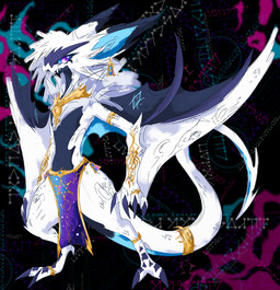 2_toes 4_fingers accessory big_ears black_body black_scales bottomwear claws clothing countershading digit_ring ear_piercing ear_ring eyelashes fangs feet femboy finger_claws fingers fur furgonomics gold_(metal) gold_jewelry hair jewelry loincloth looking_at_viewer male mane markings membrane_(anatomy) membranous_wings piercing purple_eyes ring ring_piercing scales solo tail tail_accessory tail_jewelry tail_ring teeth toe_claws toe_ring toes tuft white_body white_fur white_hair white_scales winged_arms wings shadowsoulful nintendo pokemon fan_character naruga_(shadowsoulful) bat generation_6_pokemon mammal noivern pokemon_(species) 2025 hi_res